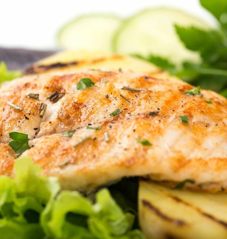 Pan fried fish with vegetables